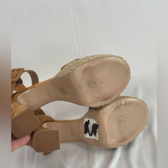 Schutz Women's Blisse Nubuck Sandal Tan Suede Sz 10.5 - Picture 6 of 7